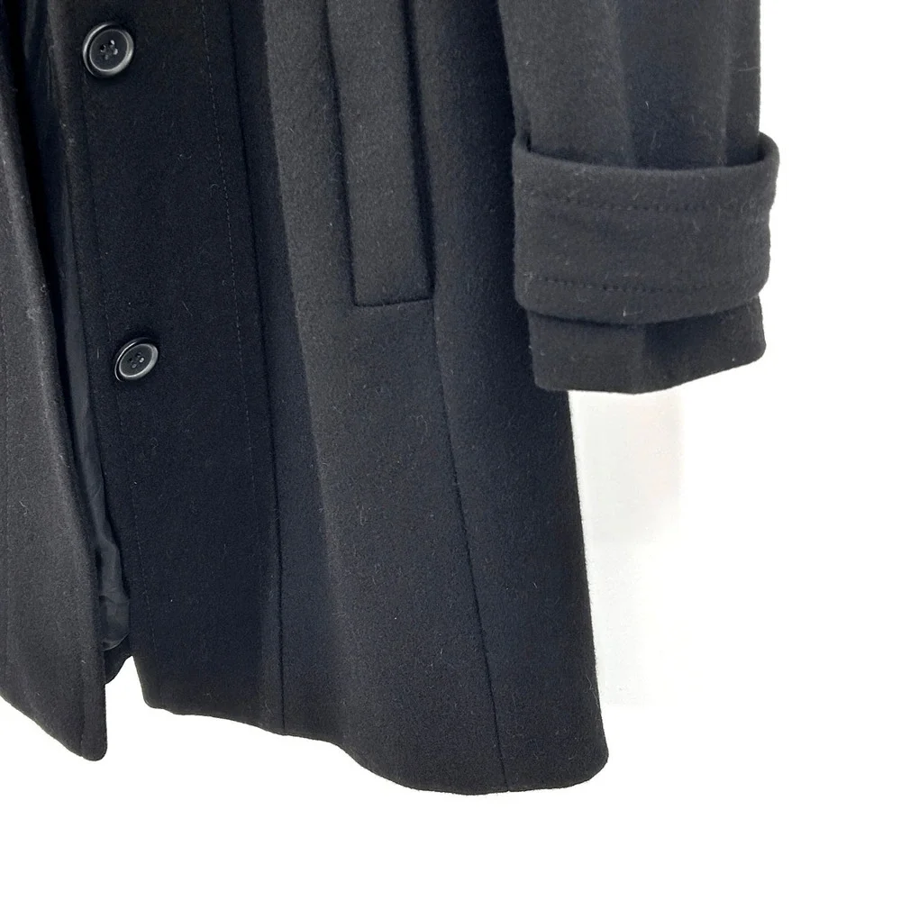 J.Crew Black Wool Coat Women's Lady Day Midi Fit & Flare Pleated A-Line Size 8 - Picture 6 of 9